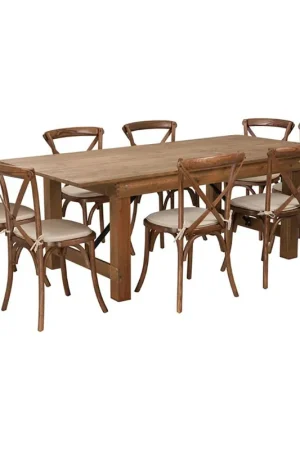 Flash Furniture Hercules Series 7' X 40'' Antique Rustic Folding Farm Limited Time
