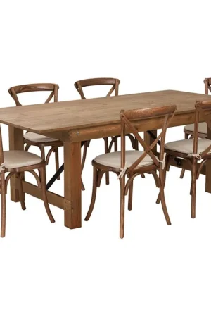 New Release Flash Furniture Hercules Series 7' X 40'' Antique Rustic Folding Farm