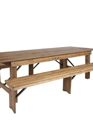 Flash Furniture Hercules Series 9' X 40'' Antique Rustic Folding Farm Cheap
