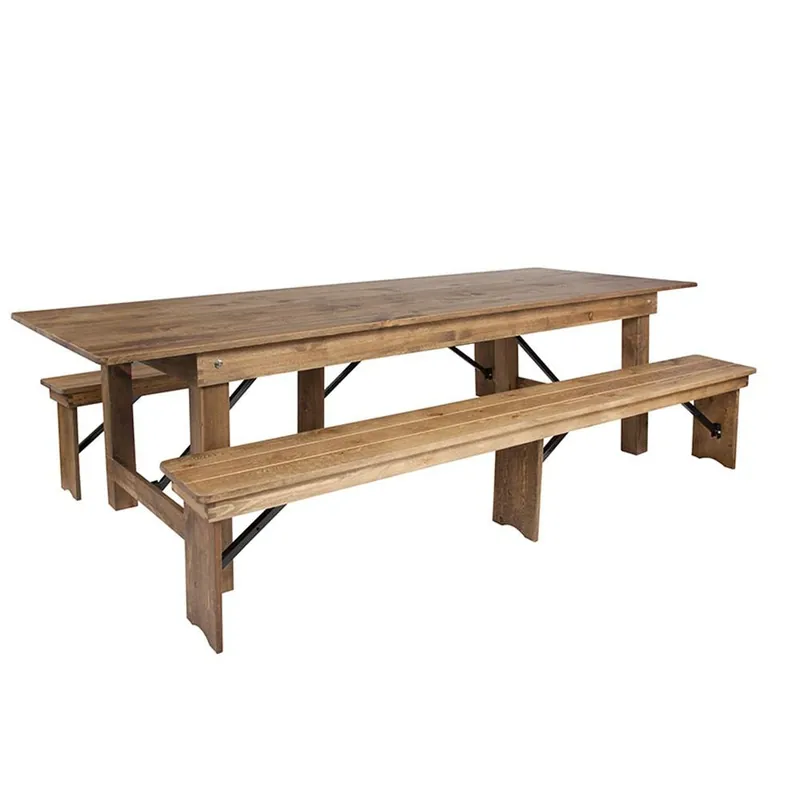 Flash Furniture Hercules Series 9' X 40'' Antique Rustic Folding Farm Cheap