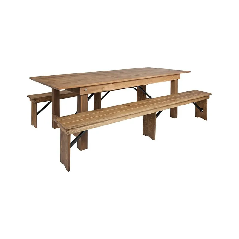 Limited Edition Flash Furniture Hercules Series 8' X 40" Antique Rustic Folding Farm T