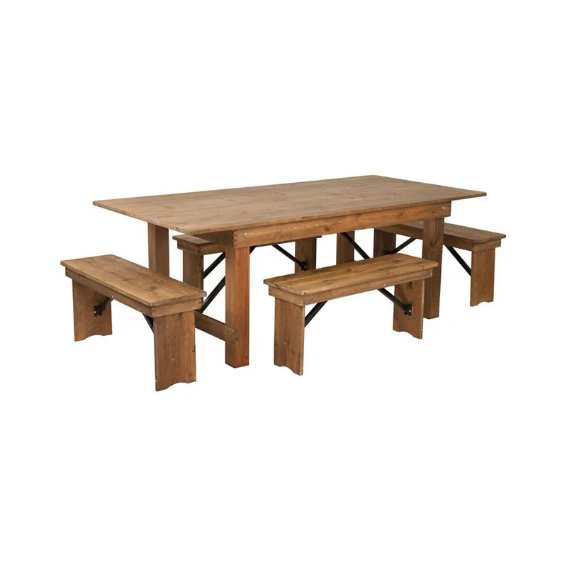 Modern Flash Furniture Hercules Series 7' X 40" Antique Rustic Folding Farm T