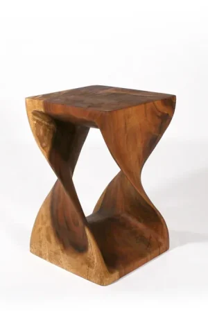 Handmade Strata Furniture Twist End Table 12" x 18"