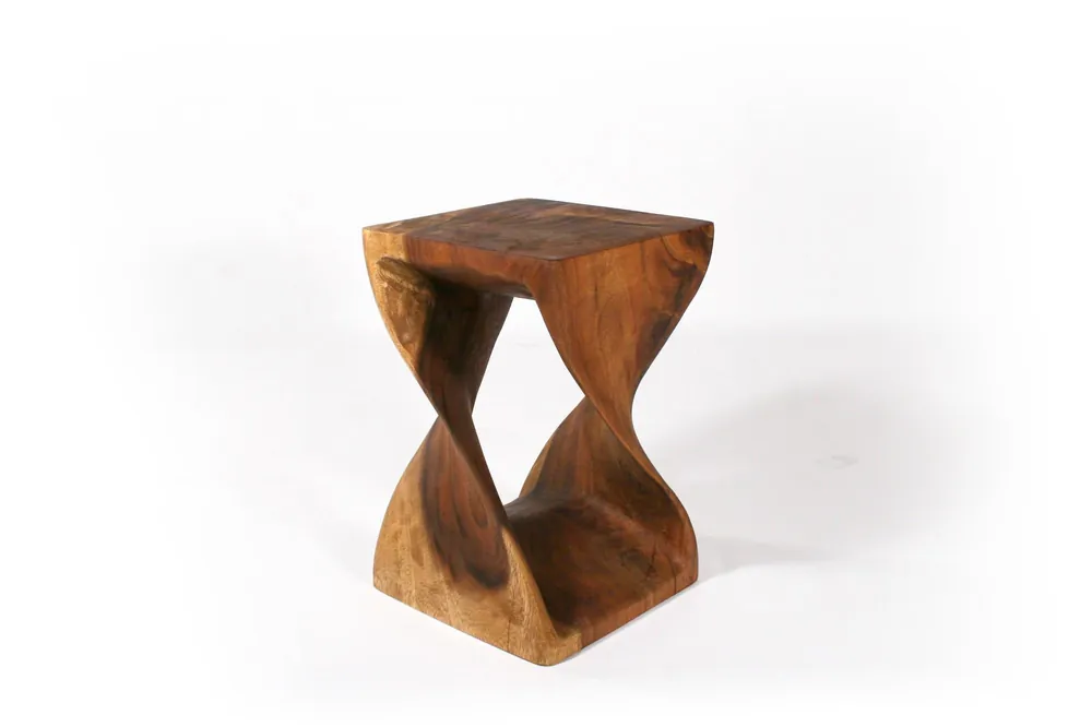 Handmade Strata Furniture Twist End Table 12" x 18"