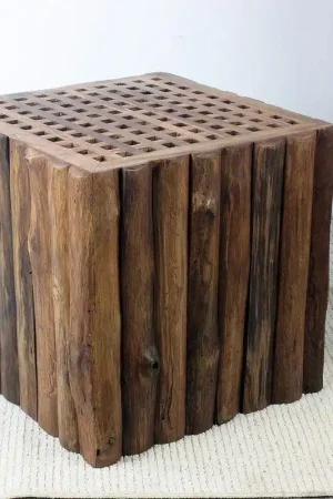 Haussmann Teak Timber Block Lattice 18" H - Teak Oil Express Delivery