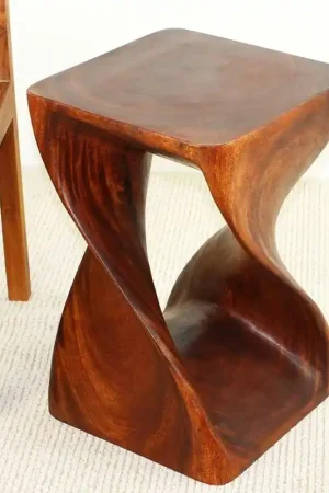 Affordable Haussmann Twist End Table 15" Sq - Cherry Intensive