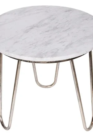 A&B Home White Top with Silver Legs End Table Free Returns
