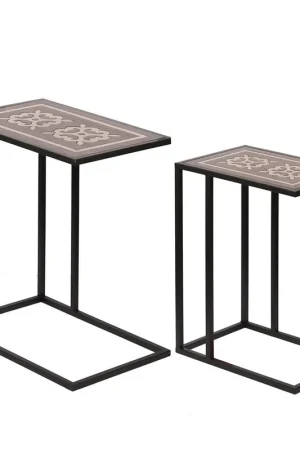 A&B Home Nesting Brass Side Table - Set Of 2 Genuine