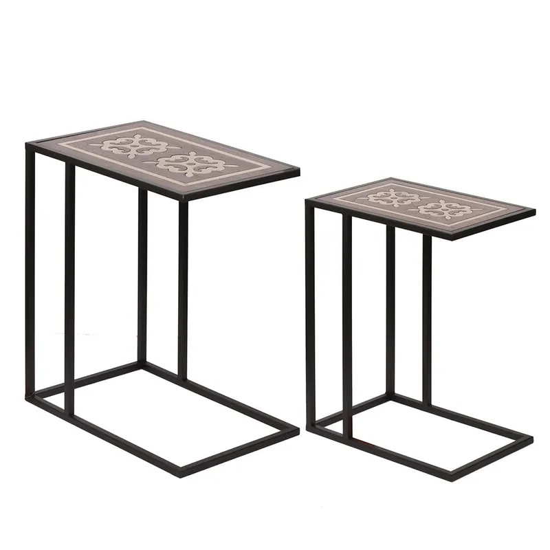 A&B Home Nesting Brass Side Table - Set Of 2 Genuine
