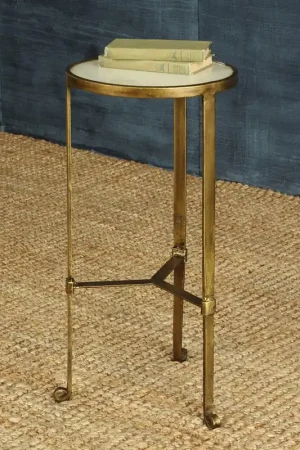 Savoy Iron & Stone Side Table By HomArt Discount