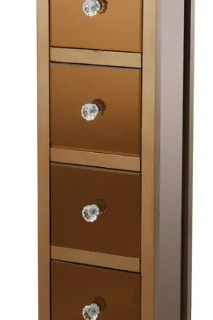 A&B Home Mirrored 4-Drawer Cabinet Viral
