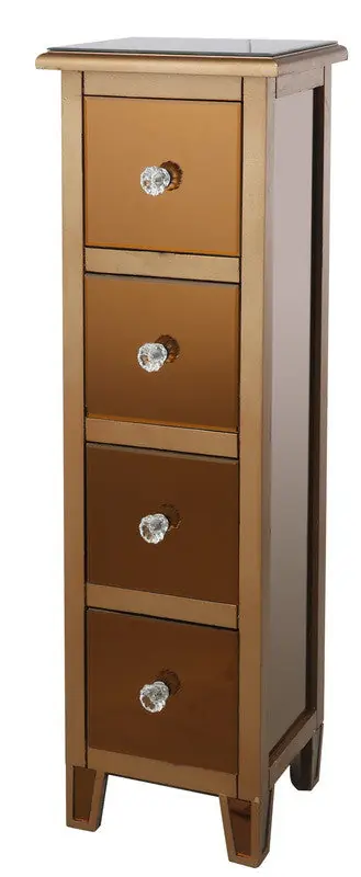 A&B Home Mirrored 4-Drawer Cabinet Viral