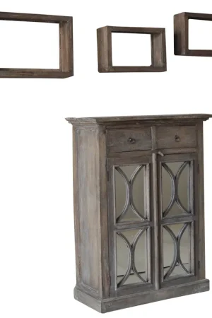A&B Home Durian Cabinet & 3 Shelves - Set Of 4 Grab Now