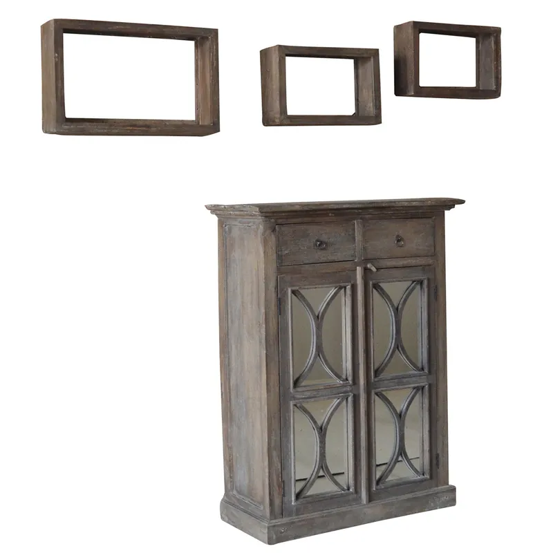 A&B Home Durian Cabinet & 3 Shelves - Set Of 4 Grab Now