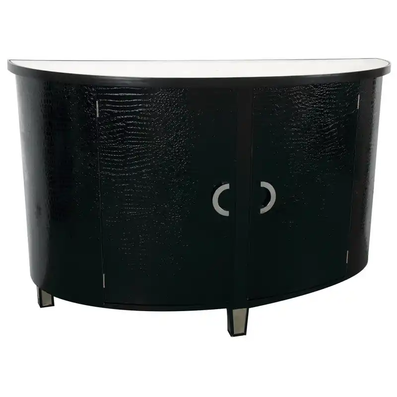 A&B Home Black & White Semi Round Cabinet Discount