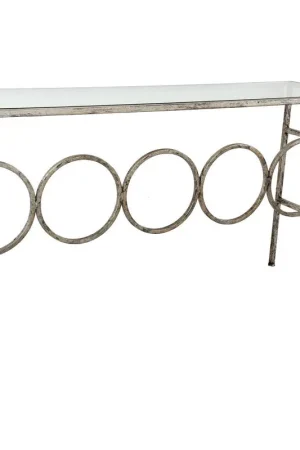 A&B Home Glass & Metal Console Table Warranty Included