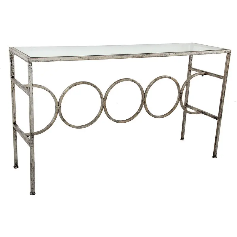 A&B Home Glass & Metal Console Table Warranty Included