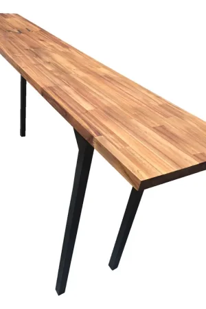 A&B Home Grand Acacia/Metal Modern Console Table Final Sale
