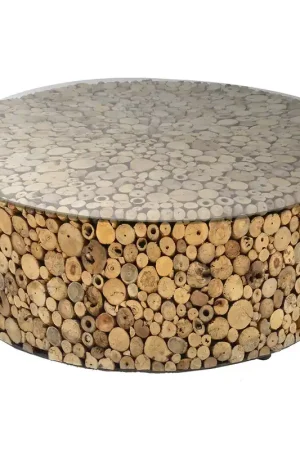 A&B Home Driftwood Round Coffee Table Mega Sale