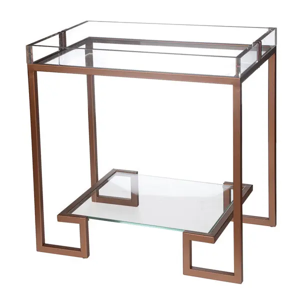 A&B Home Metal/Glass Side Table Free Returns