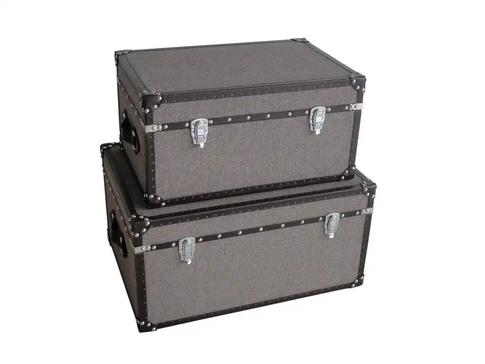 Authentic Screen Gems Mandalay Rectangle Tweed Trunks - SGT0A27SL -Gray, Grey