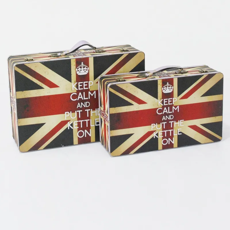 Screen Gems Britannia Suitcases - SGT06 -Blue, White Handmade