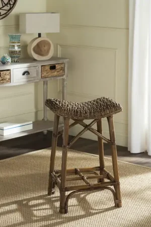 Safavieh Ramiro Wicker Barstool - Brown, Natural Trending