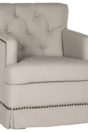 Wholesale Safavieh Millicent Swivel Accent Chair - Brass Nail Heads - Brass, Taupe
