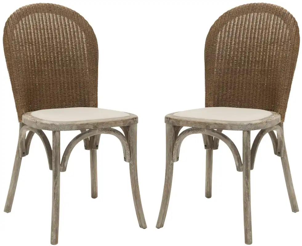 Authentic Safavieh Kioni Side Chair - Set Of 2 - Oak, Natural, Taupe