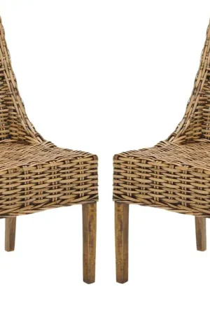 Brand New Safavieh Suncoast Rattan Arm Chair - Set Of 2