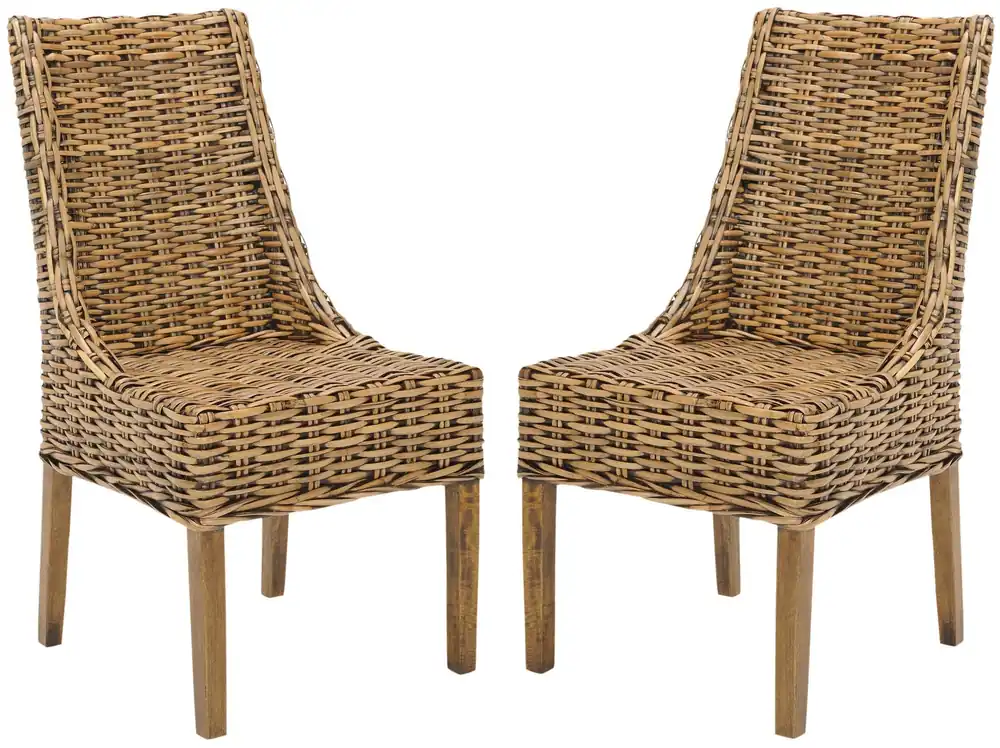 Brand New Safavieh Suncoast Rattan Arm Chair - Set Of 2