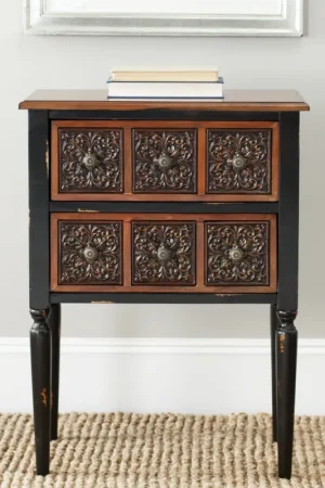 Bargain Safavieh Kenneth 2 Drawer Side Table - Brown, Natural