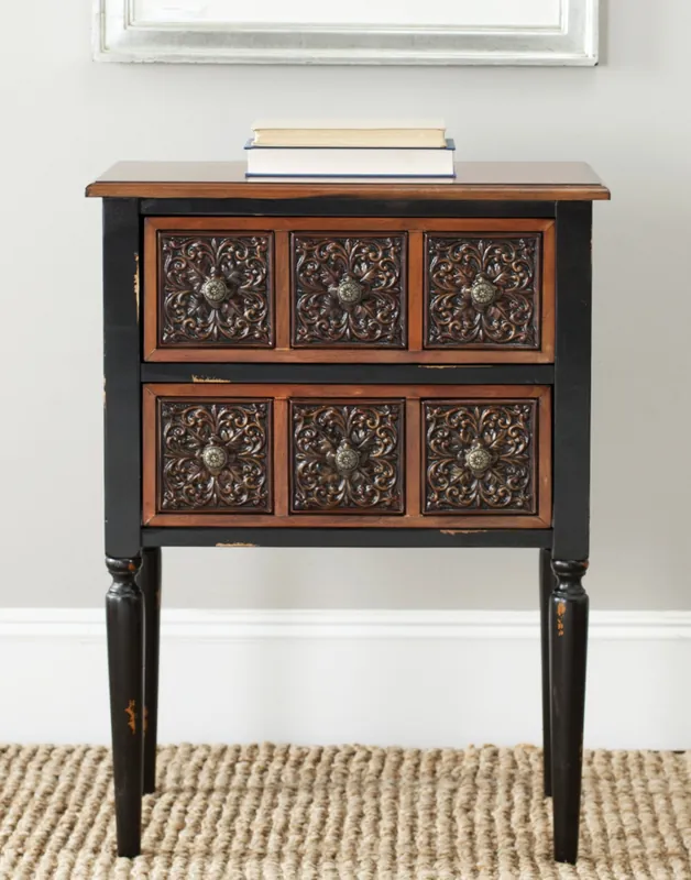 Bargain Safavieh Kenneth 2 Drawer Side Table - Brown, Natural