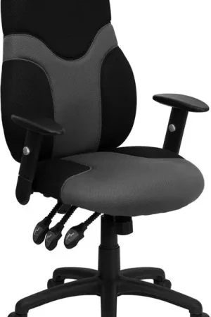 Markdown Flash Furniture High Back Ergonomic Black And Gray Mesh Swivel Task Ch