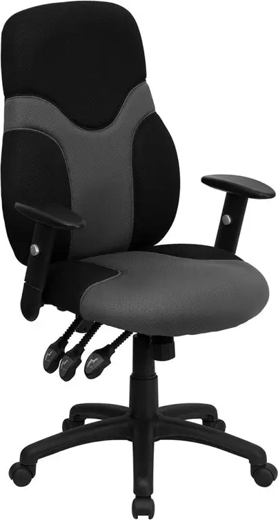 Markdown Flash Furniture High Back Ergonomic Black And Gray Mesh Swivel Task Ch