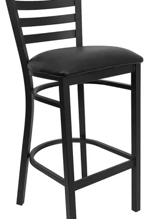 Direct From Manufacturer Flash Furniture Hercules Series Black Ladder Back Metal Restaurant Bar