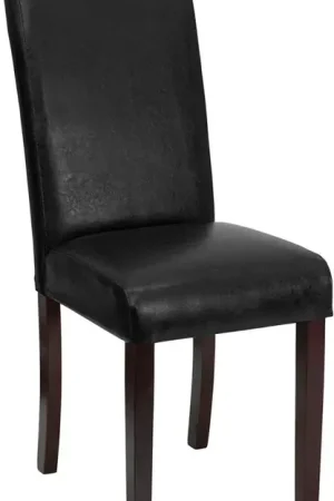 Hot Deal Flash Furniture Black Leather Upholstered Parsons Chair