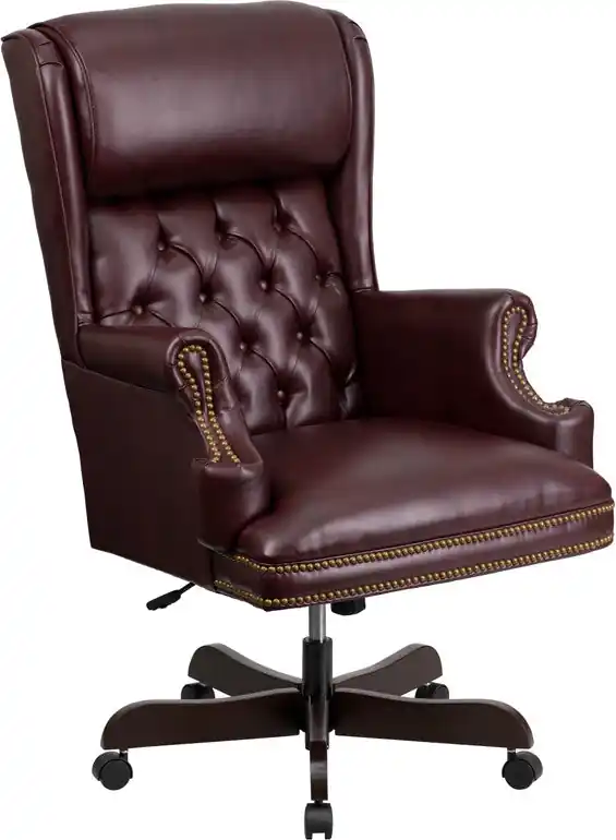 Hassle-Free Returns Flash Furniture CI-J600-BY-GG High Back Traditional Tufted Burgundy Le