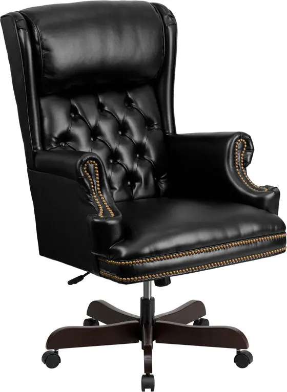 Flash Furniture CI-J600-BK-GG High Back Traditional Tufted Black Leath Time-Limited