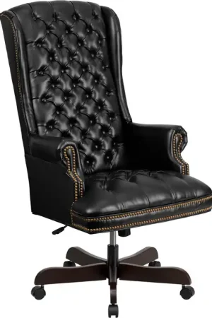 Flash Furniture CI-360-BK-GG High Back Traditional Tufted Black Leathe Limited Time