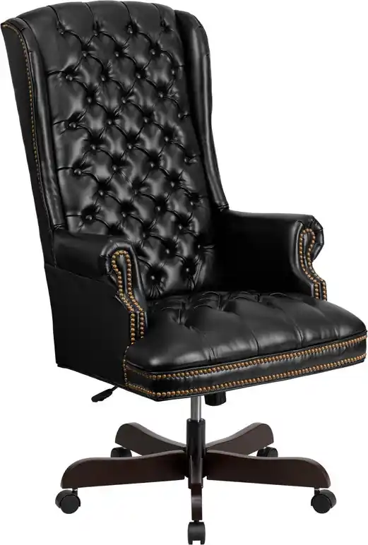 Flash Furniture CI-360-BK-GG High Back Traditional Tufted Black Leathe Limited Time