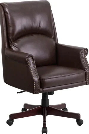 Flash Furniture High Back Pillow Back Brown Leather Executive Swivel O Low Price