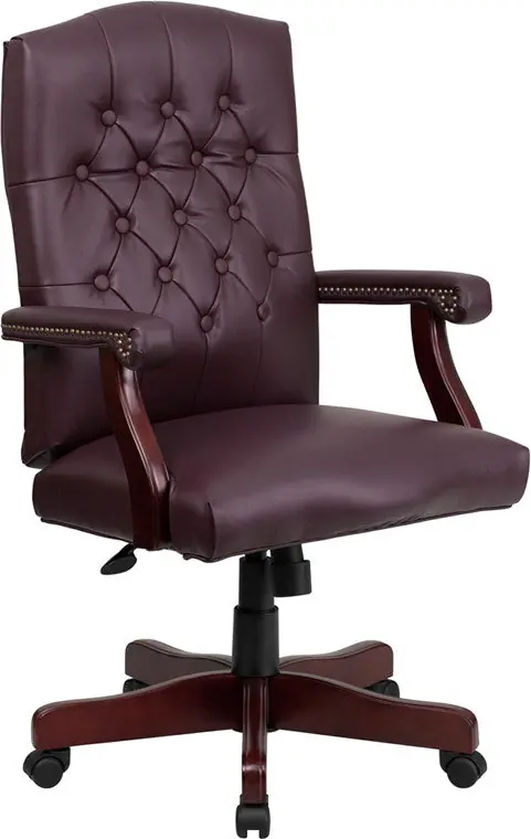 Flash Furniture Martha Washington Burgundy Leather Executive Swivel Of Top Rated