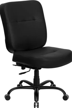 Flash Furniture WL-735SYG-BK-LEA-GG Hercules Series Black Leather Exec Fan Favorite