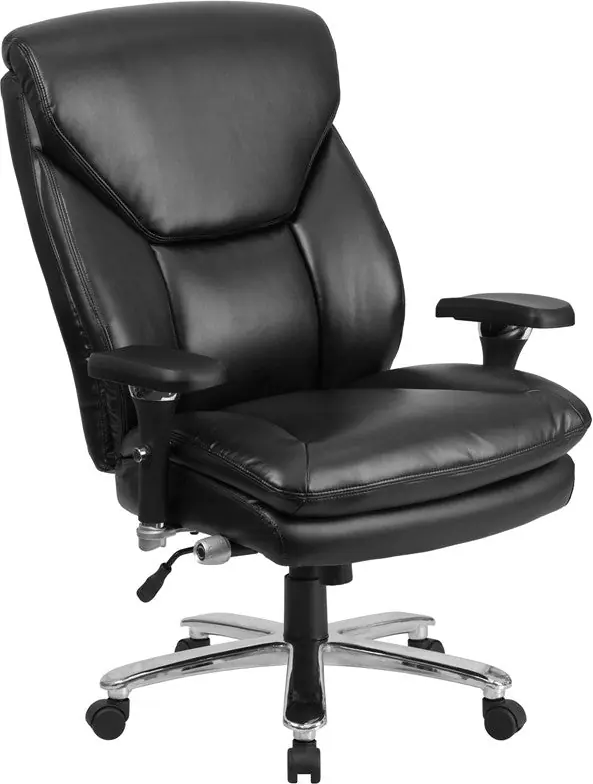 Flash Furniture GO-2085-LEA-GG Hercules Series, Black Leather Executive Swivel Chair With Lumbar Knob - Low Price