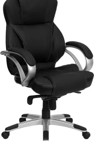 Super Sale Flash Furniture H-9626L-2-GG High Back Black Leather Executive Swivel Office Chair -