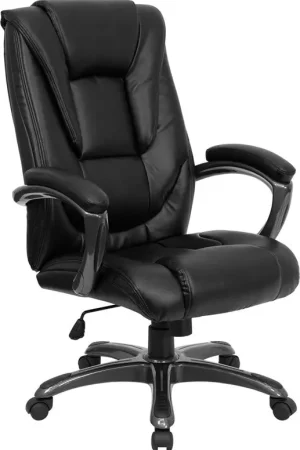 Flash Furniture GO-7194B-BK-GG High Back Black Leather Executive Swivel Office Chair - Special Discount