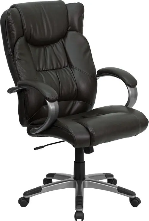 Flash Furniture BT-9088-BRN-GG High Back Espresso Brown Leather Executive Swivel Office Chair - Exclusive Offer