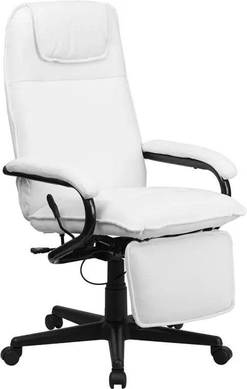 High Quality Flash Furniture High Back White Leather Executive Reclining Swivel Office Chair -