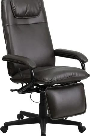Original Flash Furniture High Back Brown Leather Executive Reclining Swivel Office Chair -
